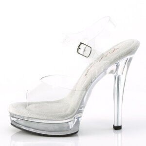 Clear Platform Heels: Women's Transparent Ankle Strap Sandals